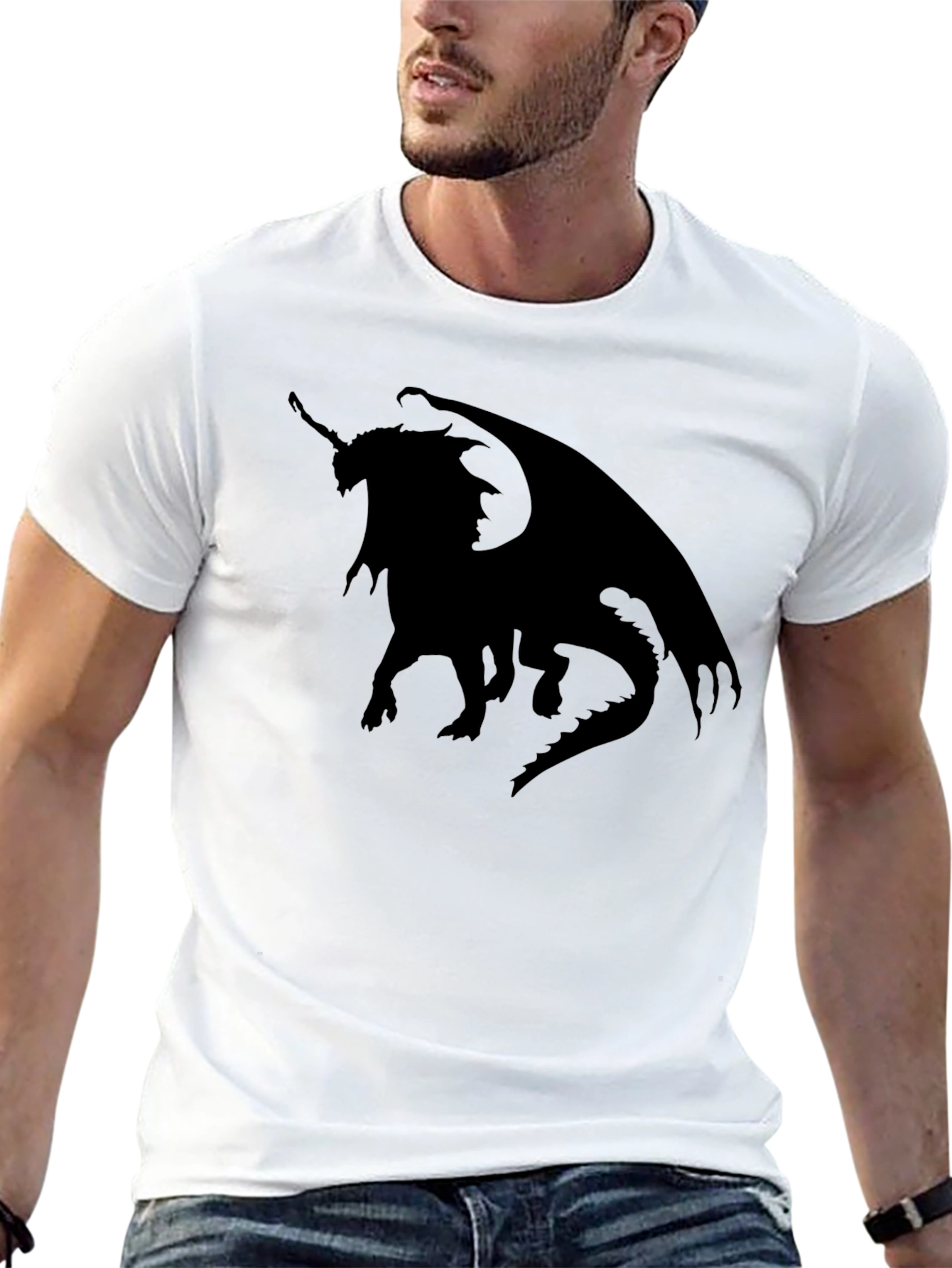 Dragon Silhouette Tee - Black Graphic T-Shirt