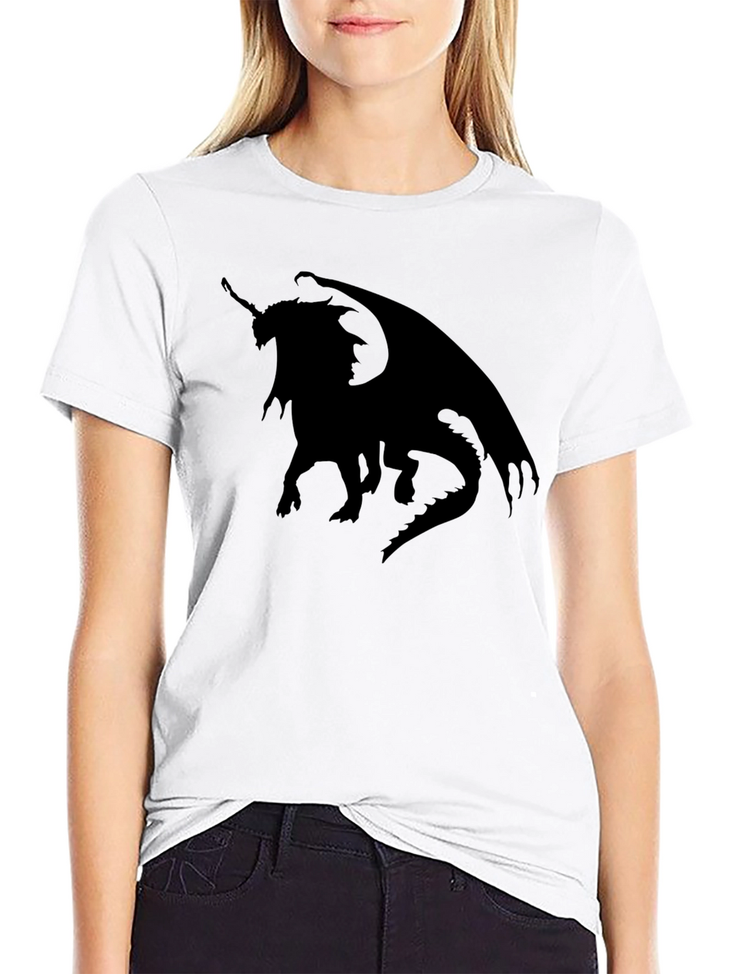 Dragon Silhouette Tee - Black Graphic T-Shirt