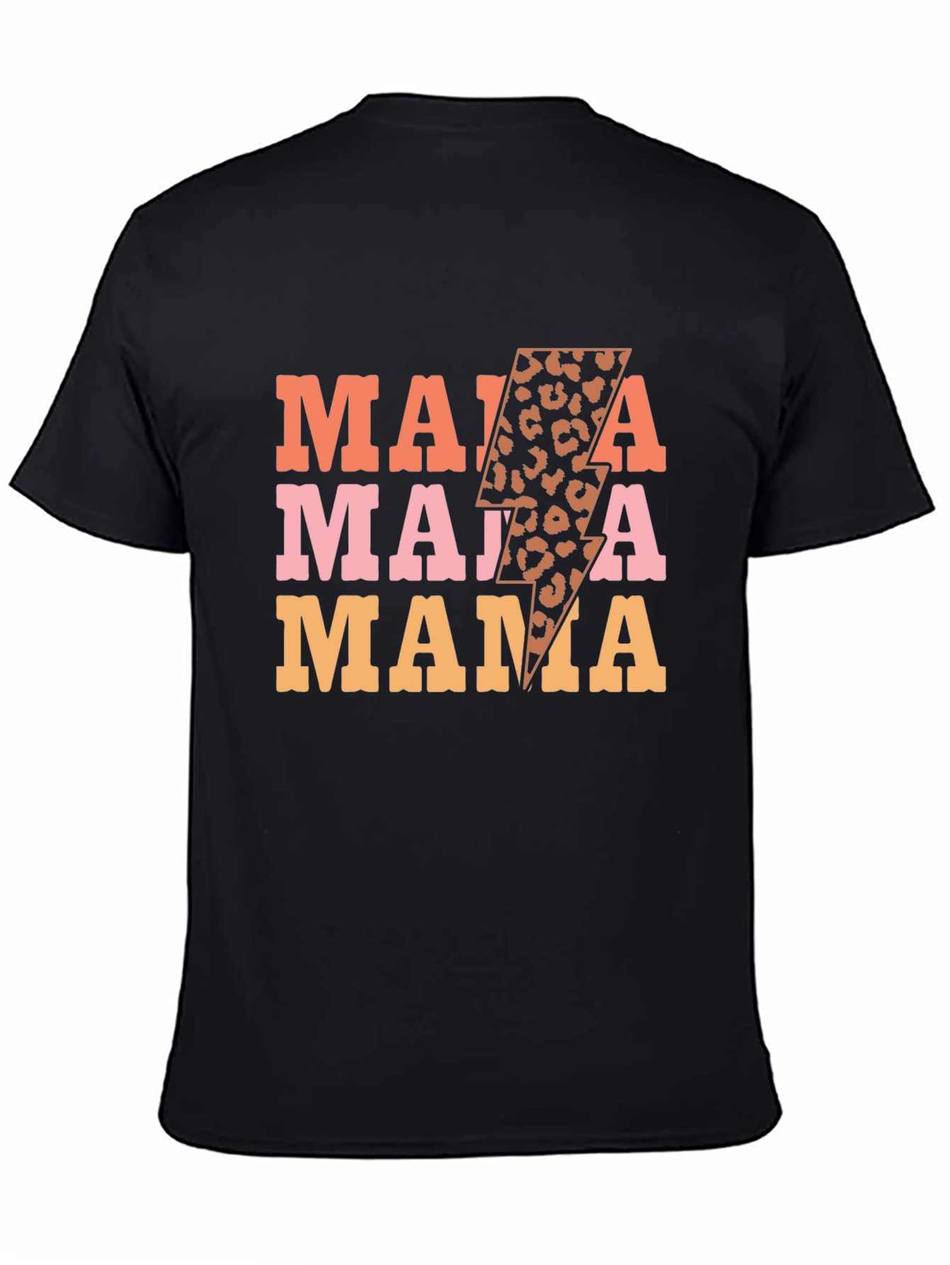 Mama Leopard Print Lightning Bolt Graphic Tee