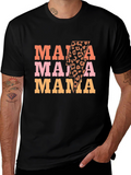 Mama Leopard Print Lightning Bolt Graphic Tee