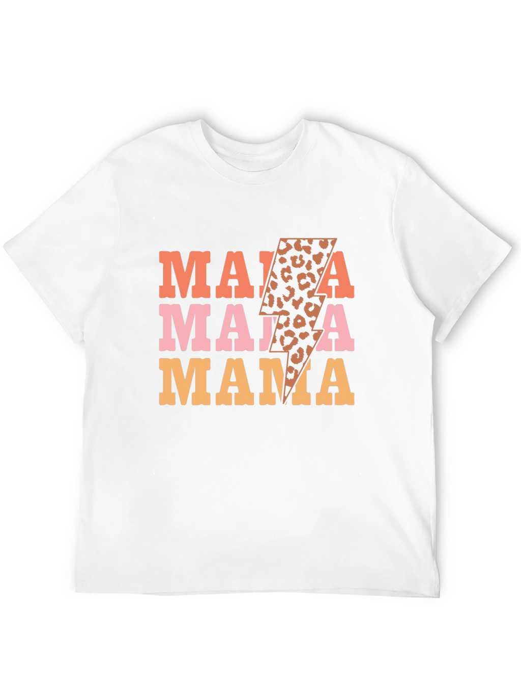 Mama Leopard Print Lightning Bolt Graphic Tee