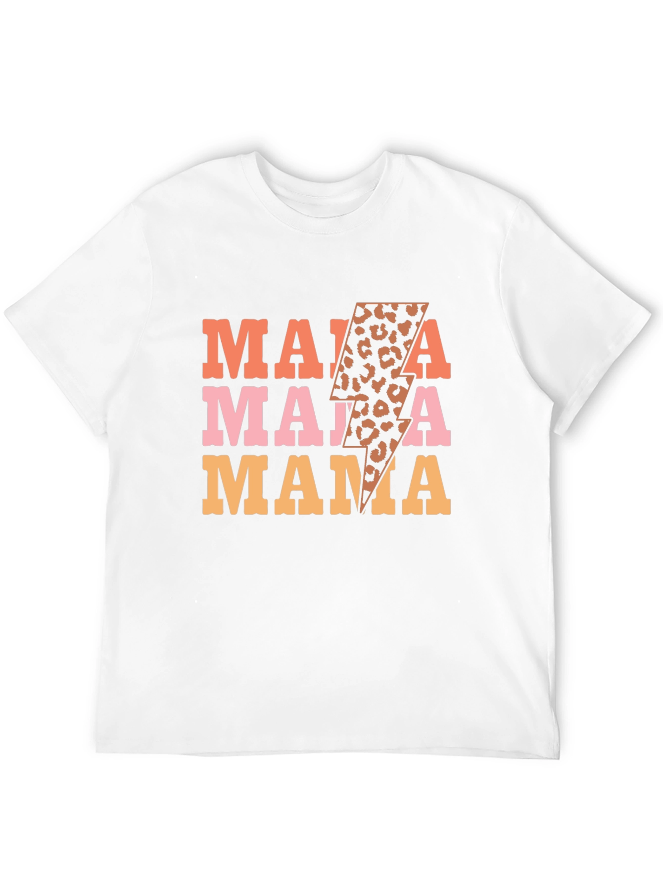Mama Leopard Print Lightning Bolt Graphic Tee