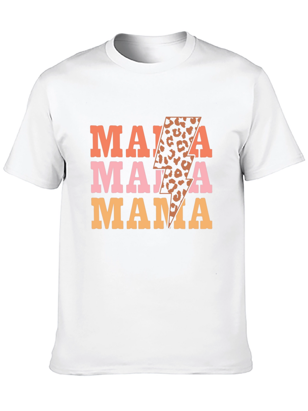 Mama Leopard Print Lightning Bolt Graphic Tee