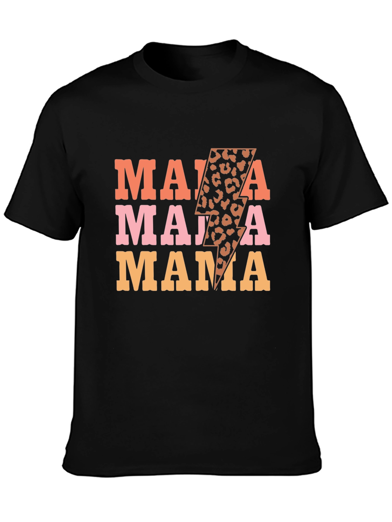 Mama Leopard Print Lightning Bolt Graphic Tee
