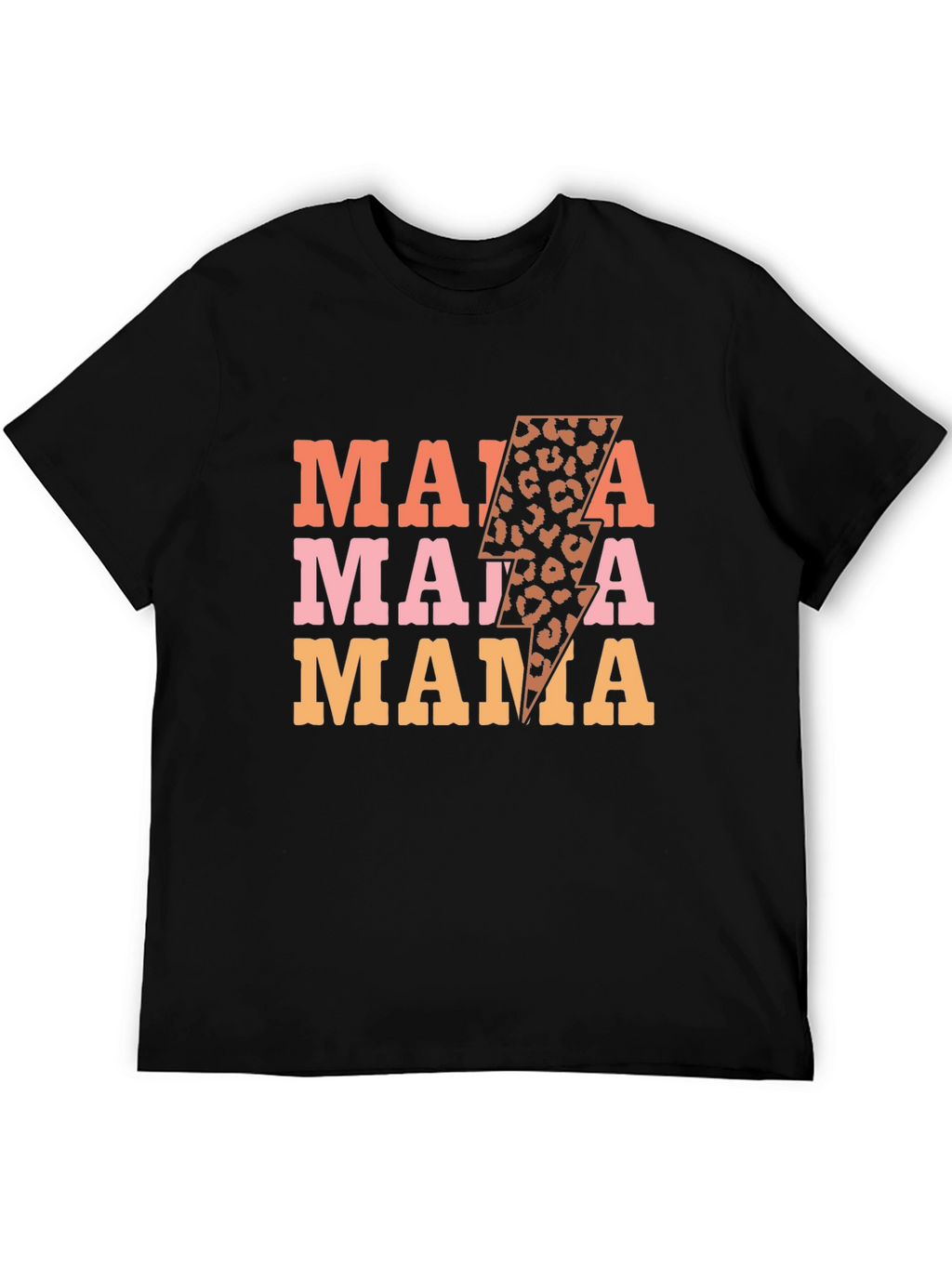 Mama Leopard Print Lightning Bolt Graphic Tee