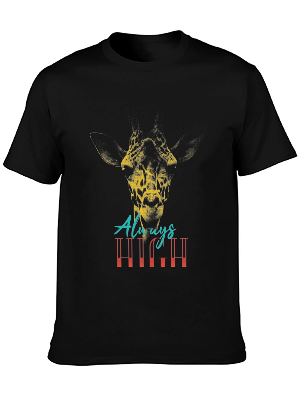Always High Giraffe Graphic T-Shirt - Black