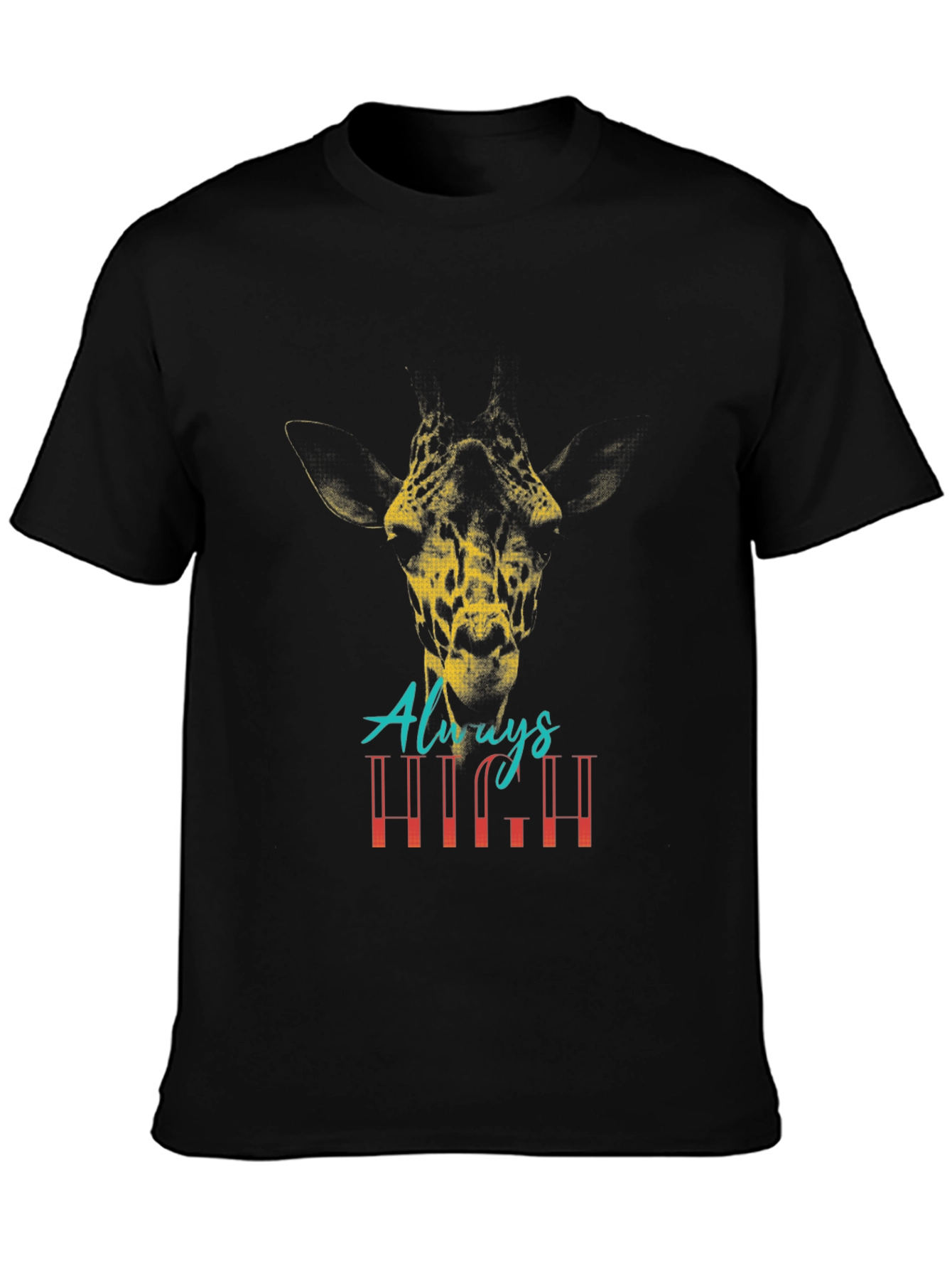 Always High Giraffe Graphic T-Shirt - Black