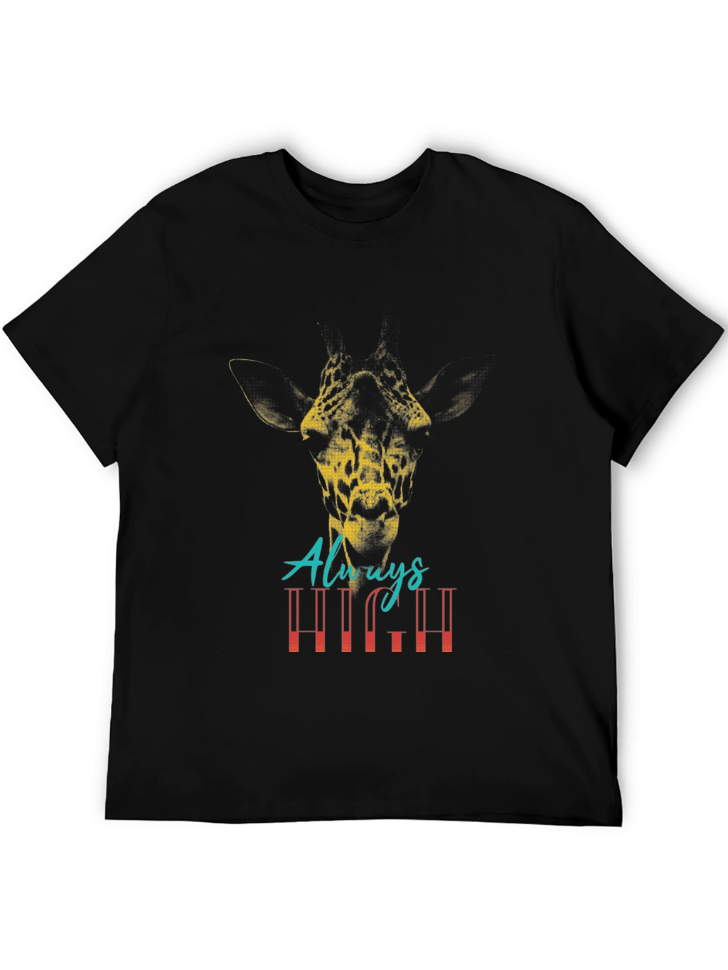 Always High Giraffe Graphic T-Shirt - Black