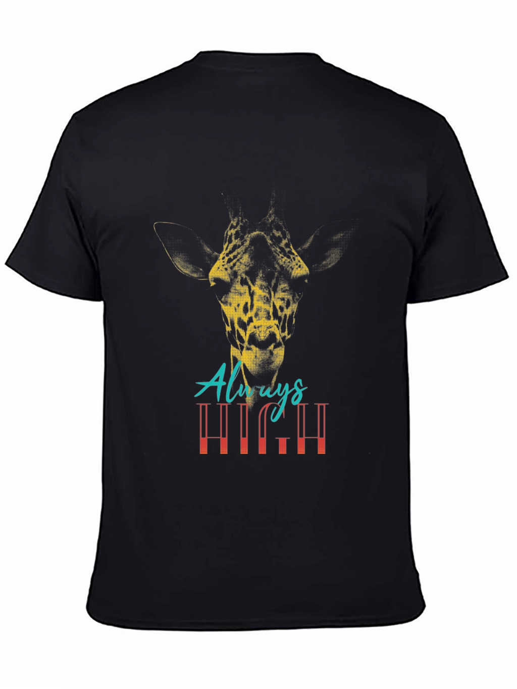 Always High Giraffe Graphic T-Shirt - Black