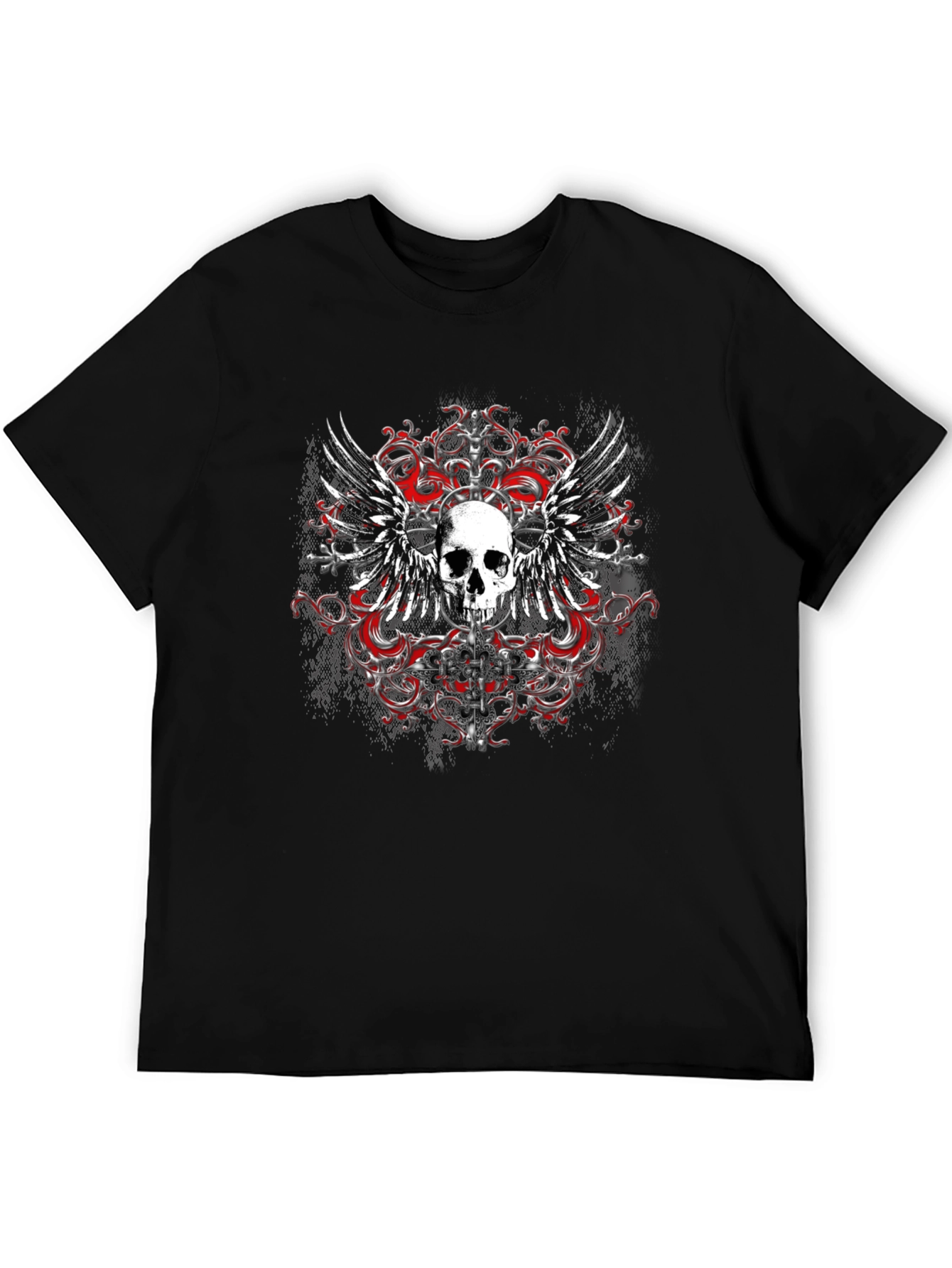 Skull Wings Graphic T-Shirt - Edgy Style