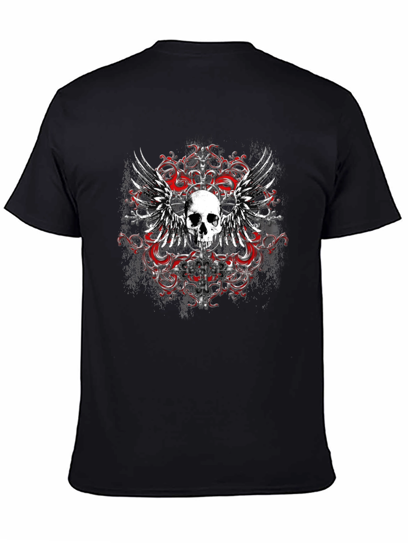 Skull Wings Graphic T-Shirt - Edgy Style