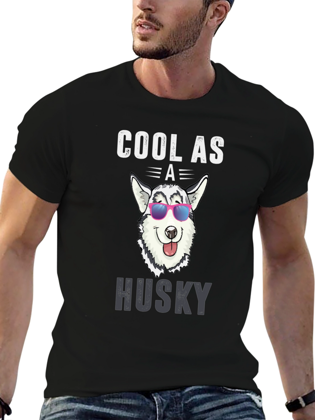 Cool Husky Graphic Tee - Dog Lover T-Shirt