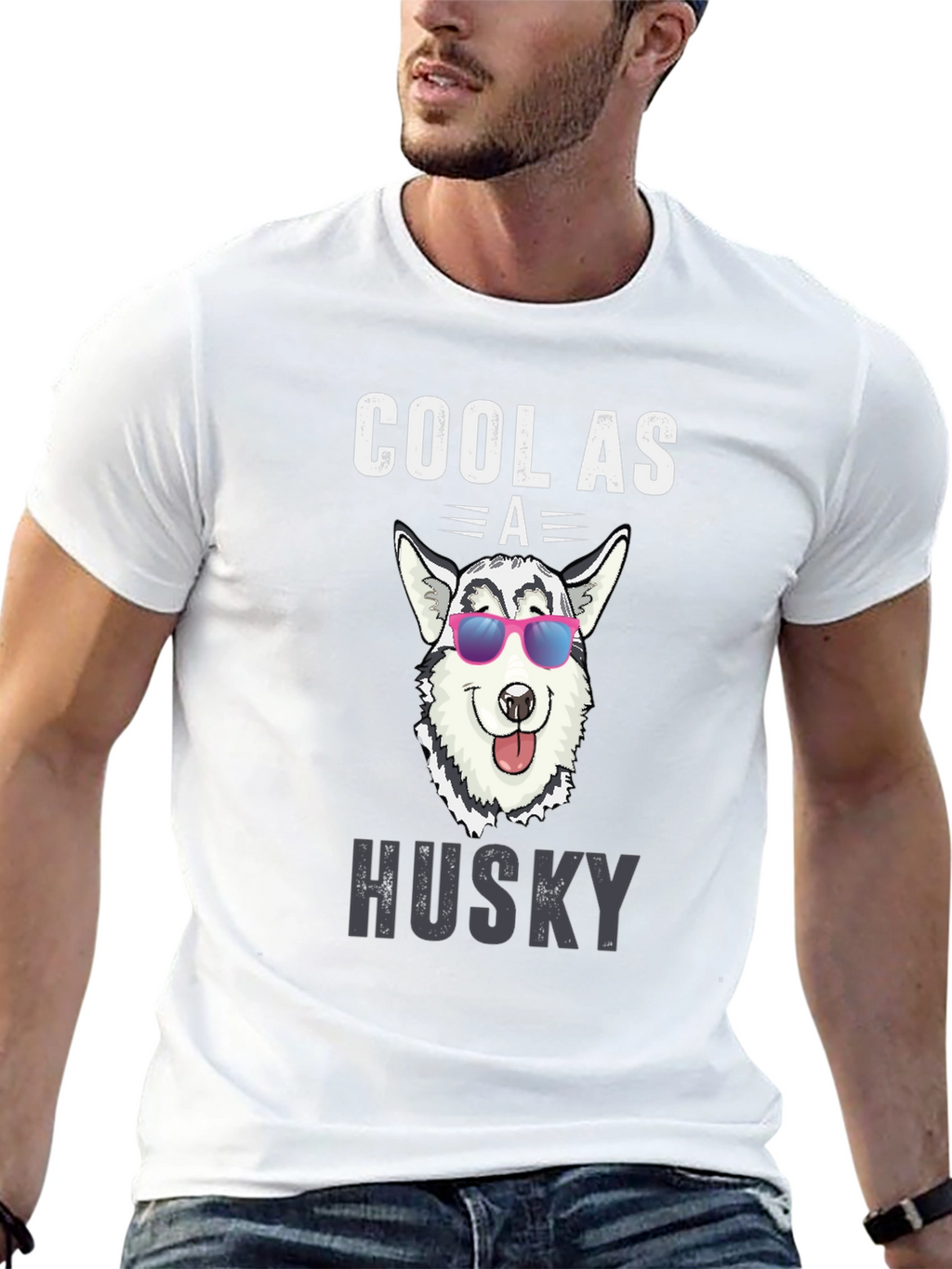 Cool Husky Graphic Tee - Dog Lover T-Shirt