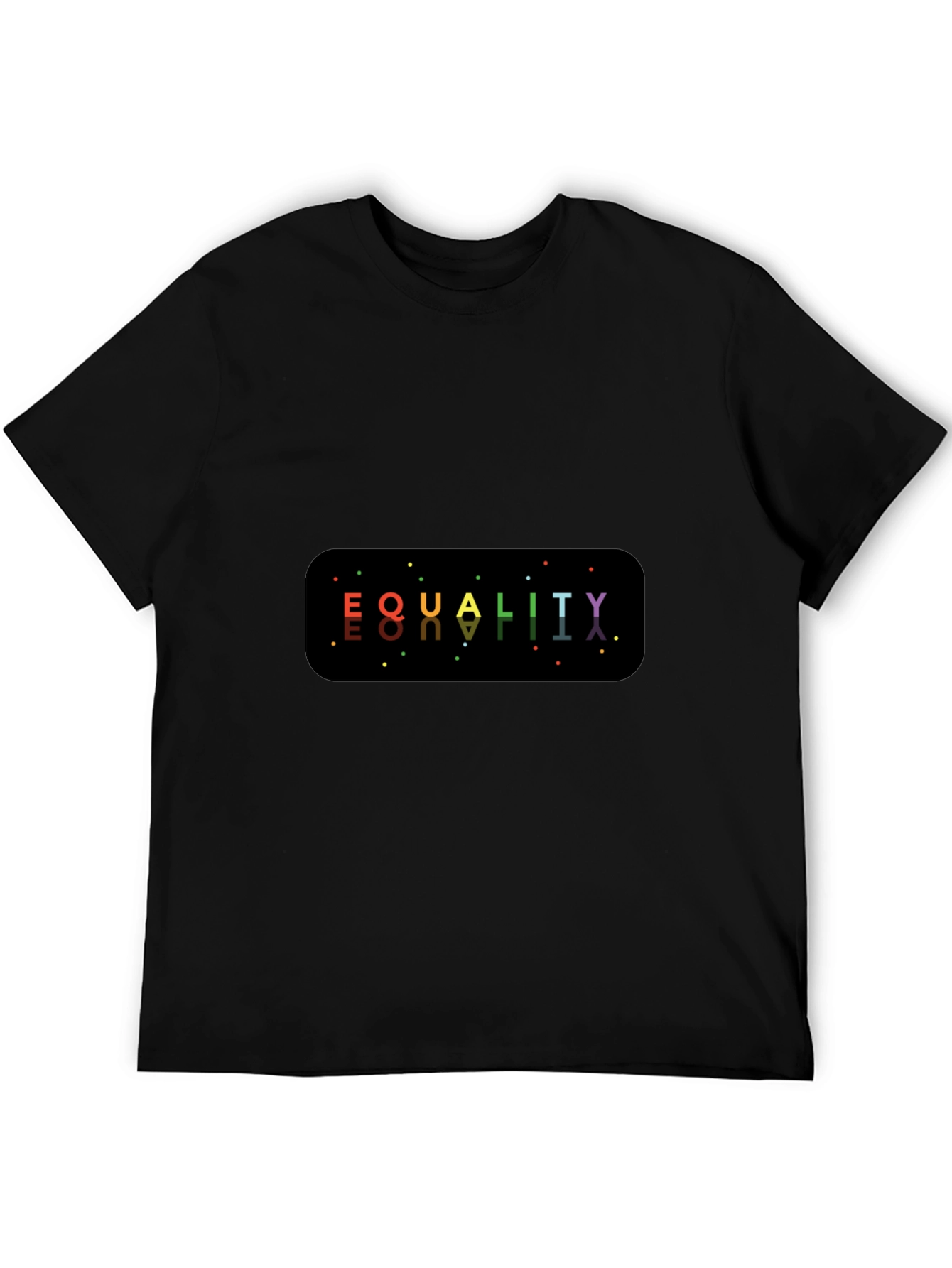Equality Pride T-Shirt - Black Rainbow Colors