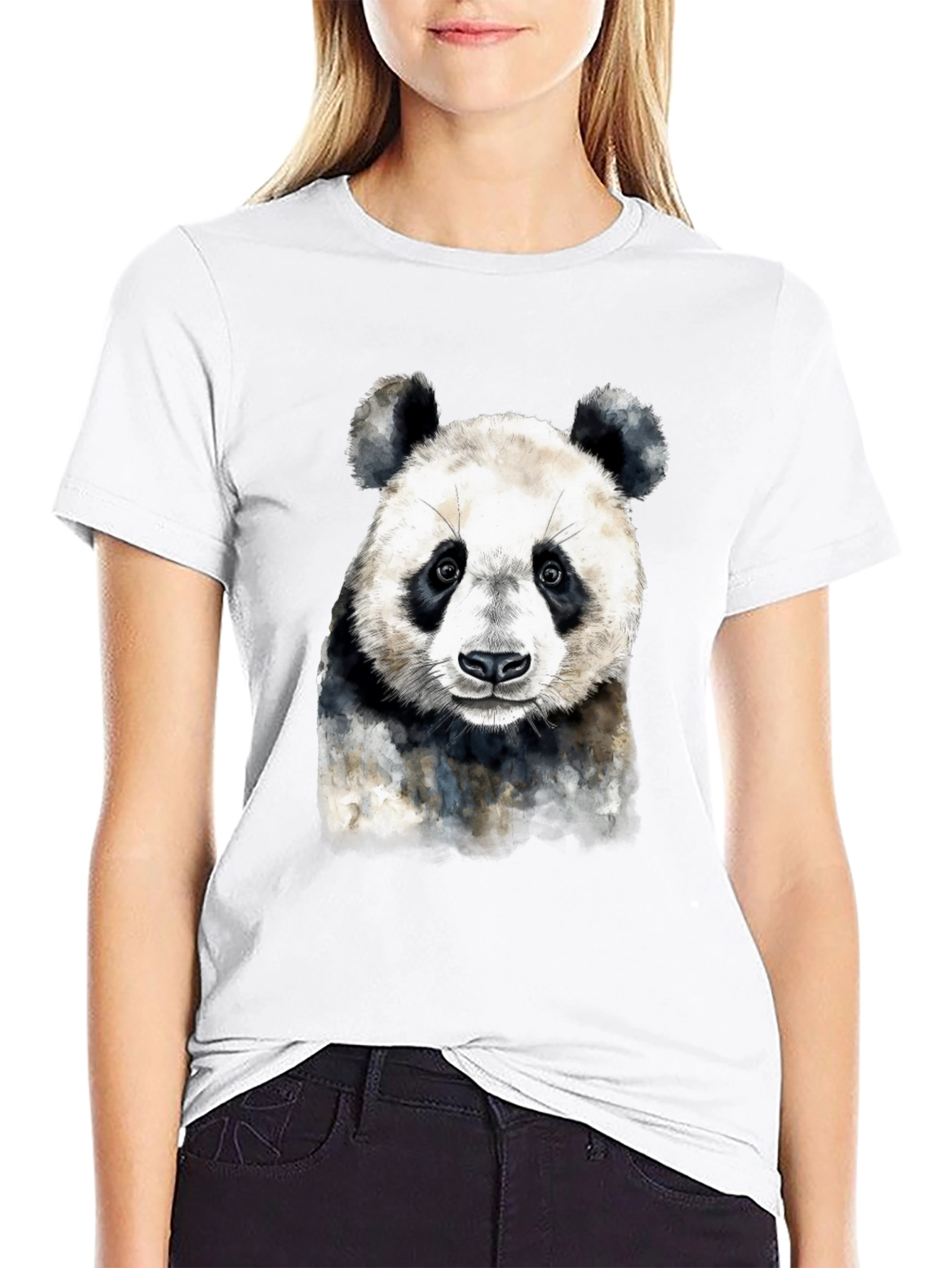 Panda Graphic Tee - Soft Black Cotton T-Shirt