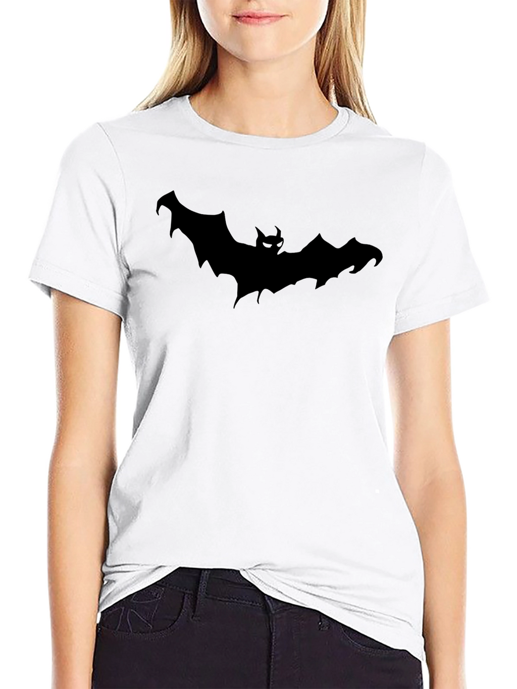 Mens Black Bat Graphic T-Shirt