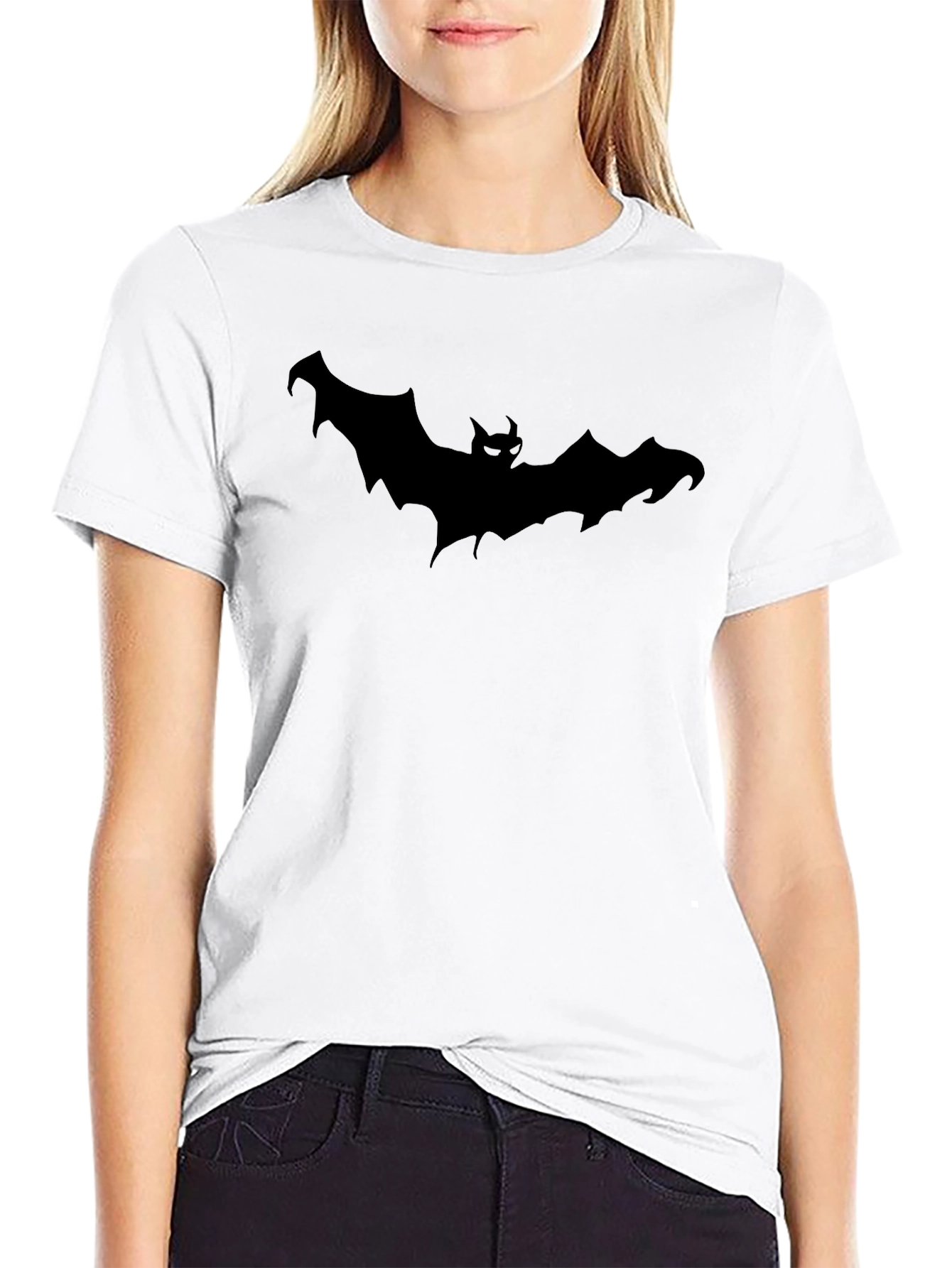 Mens Black Bat Graphic T-Shirt