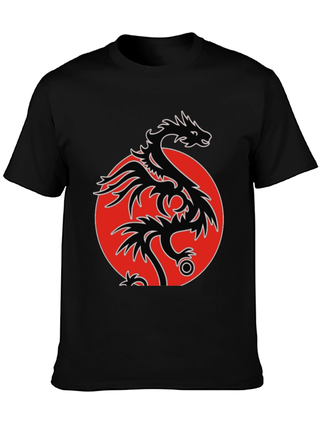 Dragon Circle Graphic Tee - Mens Black T-Shirt