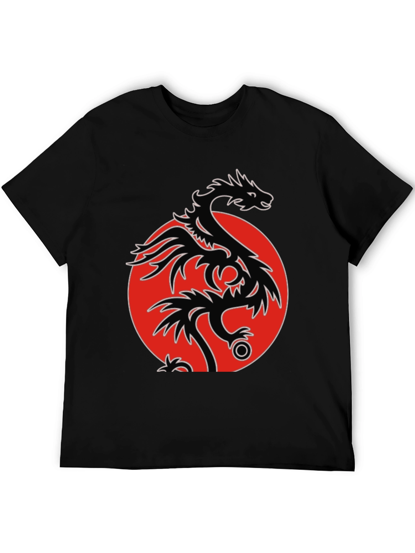 Dragon Circle Graphic Tee - Mens Black T-Shirt