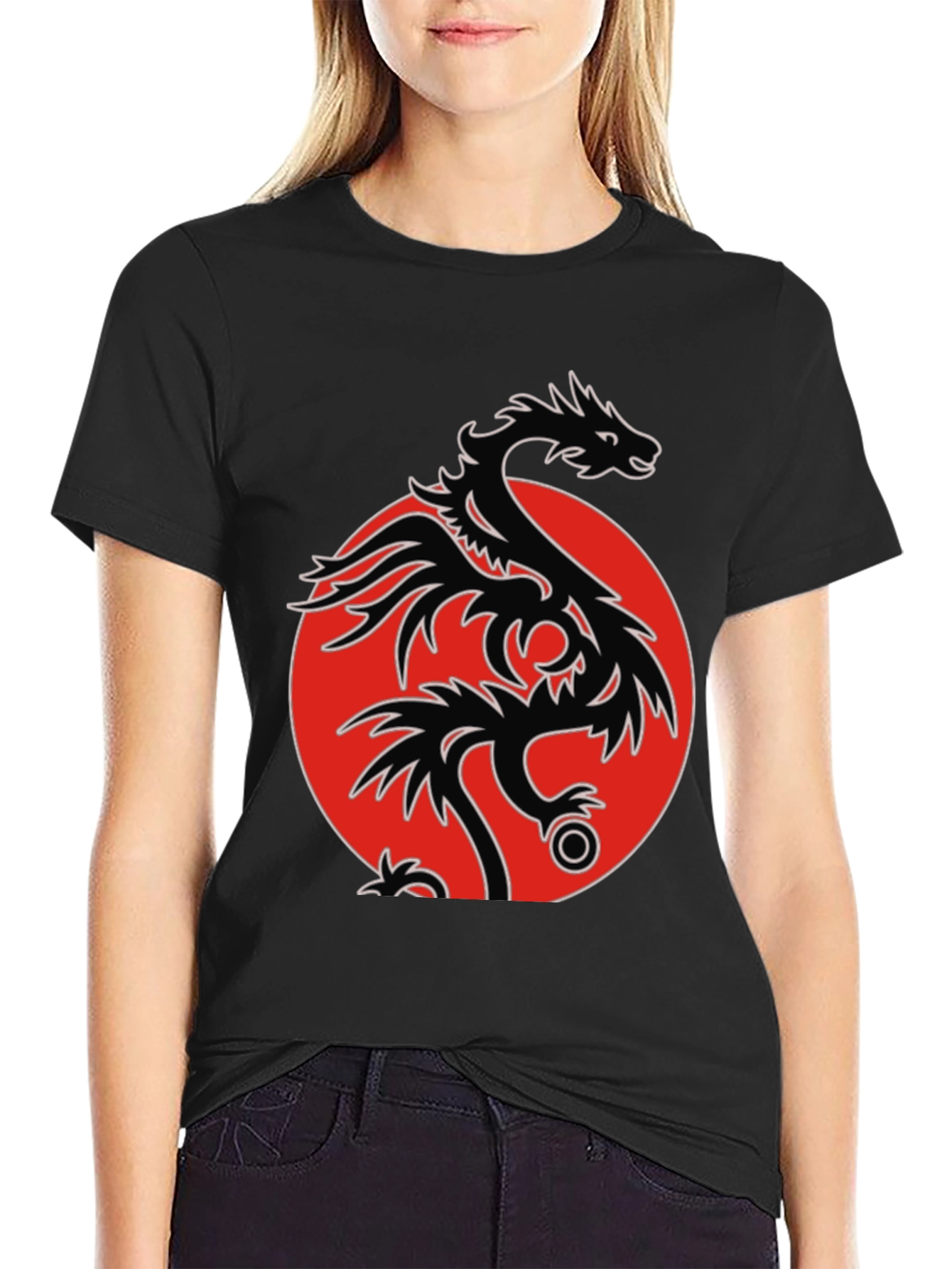Dragon Circle Graphic Tee - Mens Black T-Shirt