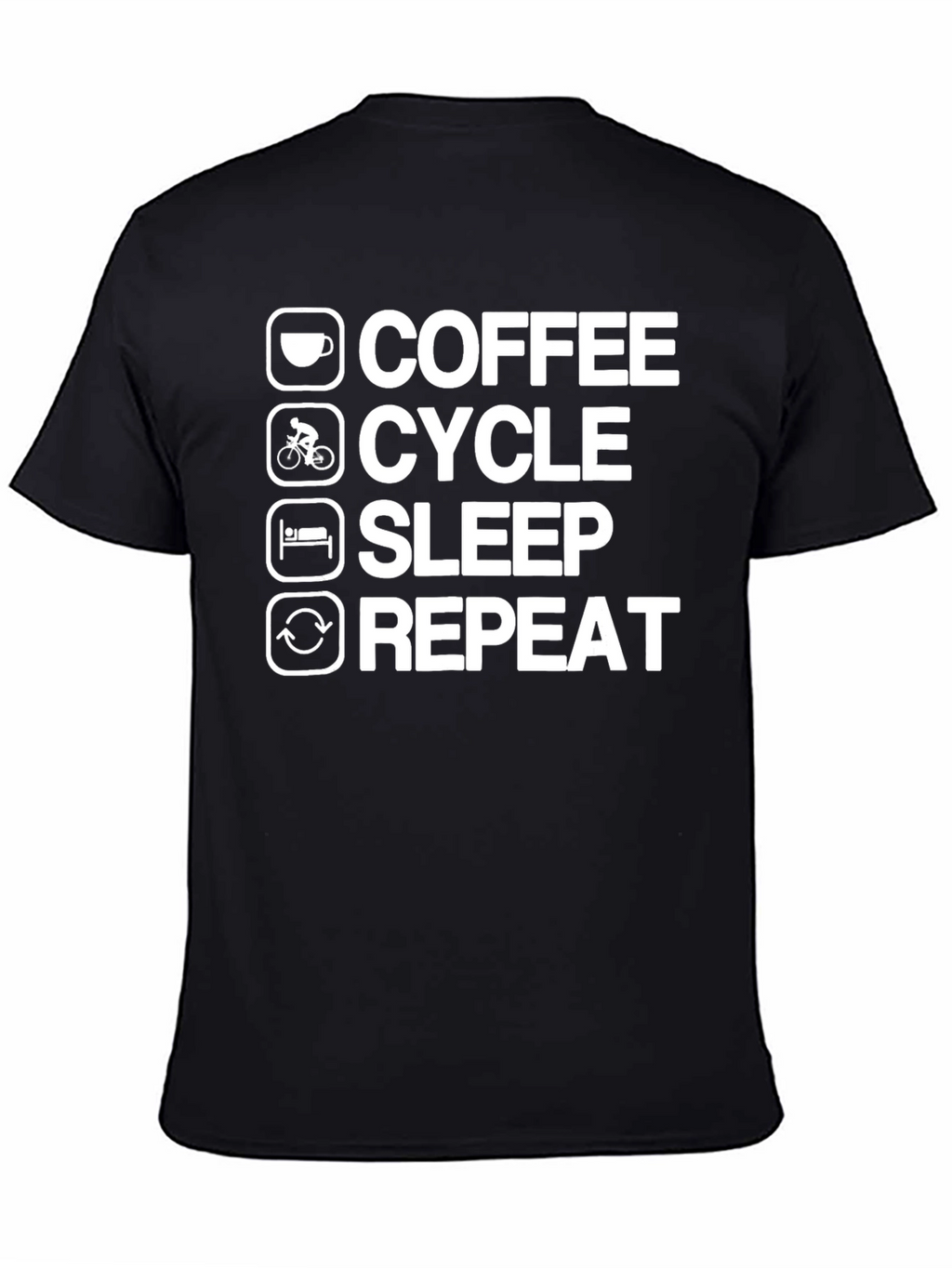 Coffee Cycle Sleep Repeat T-Shirt - Black