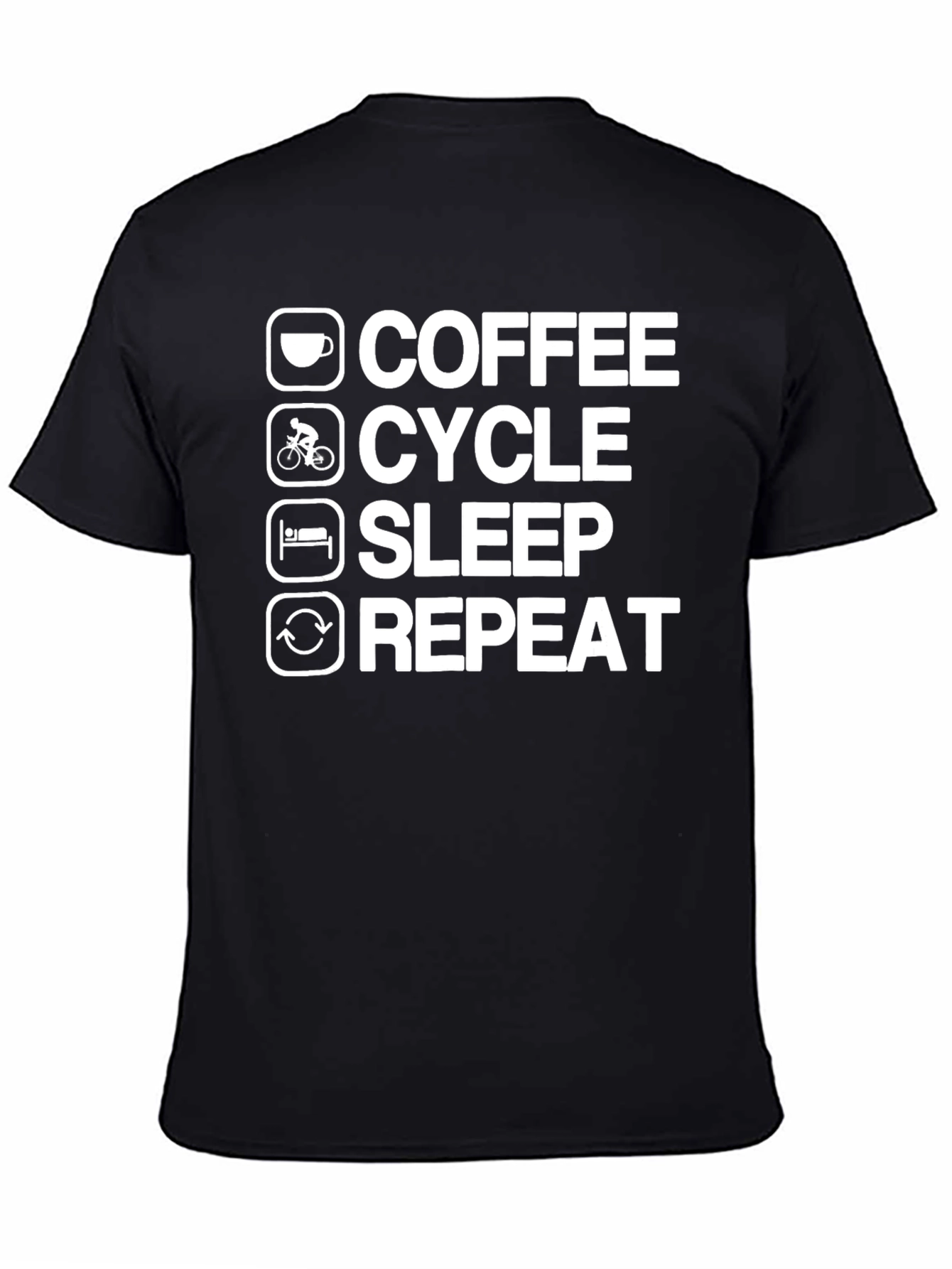 Coffee Cycle Sleep Repeat T-Shirt - Black