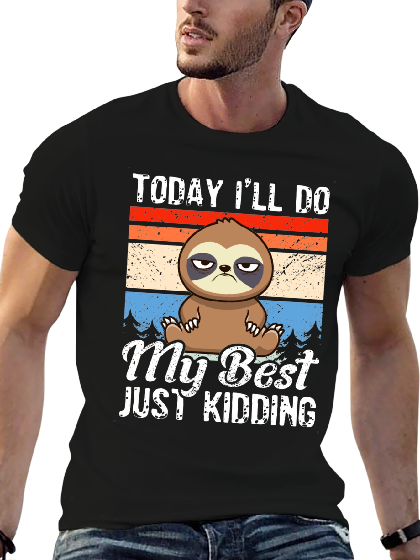Funny Sloth Graphic Tee - Today Ill Do My Best