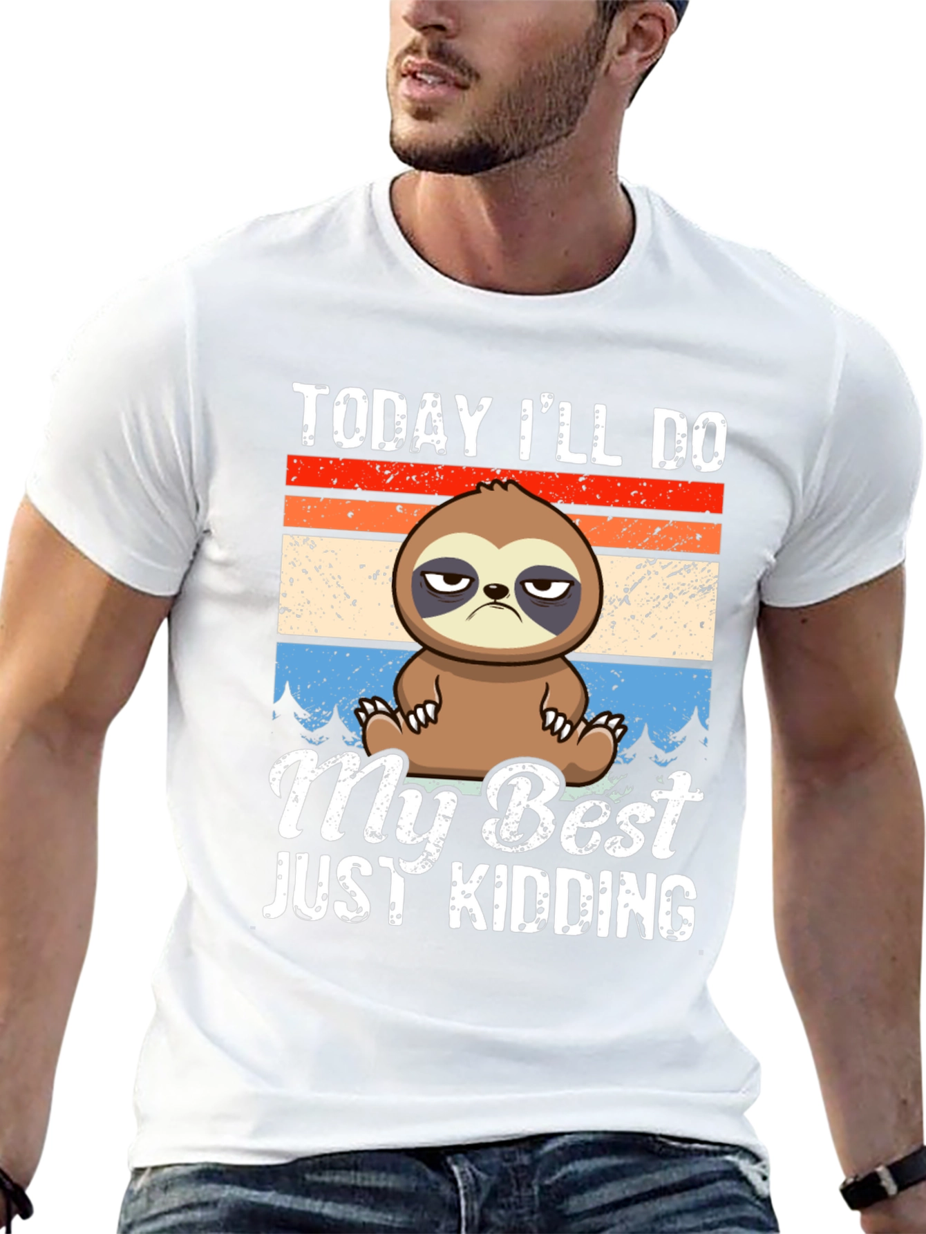 Funny Sloth Graphic Tee - Today Ill Do My Best