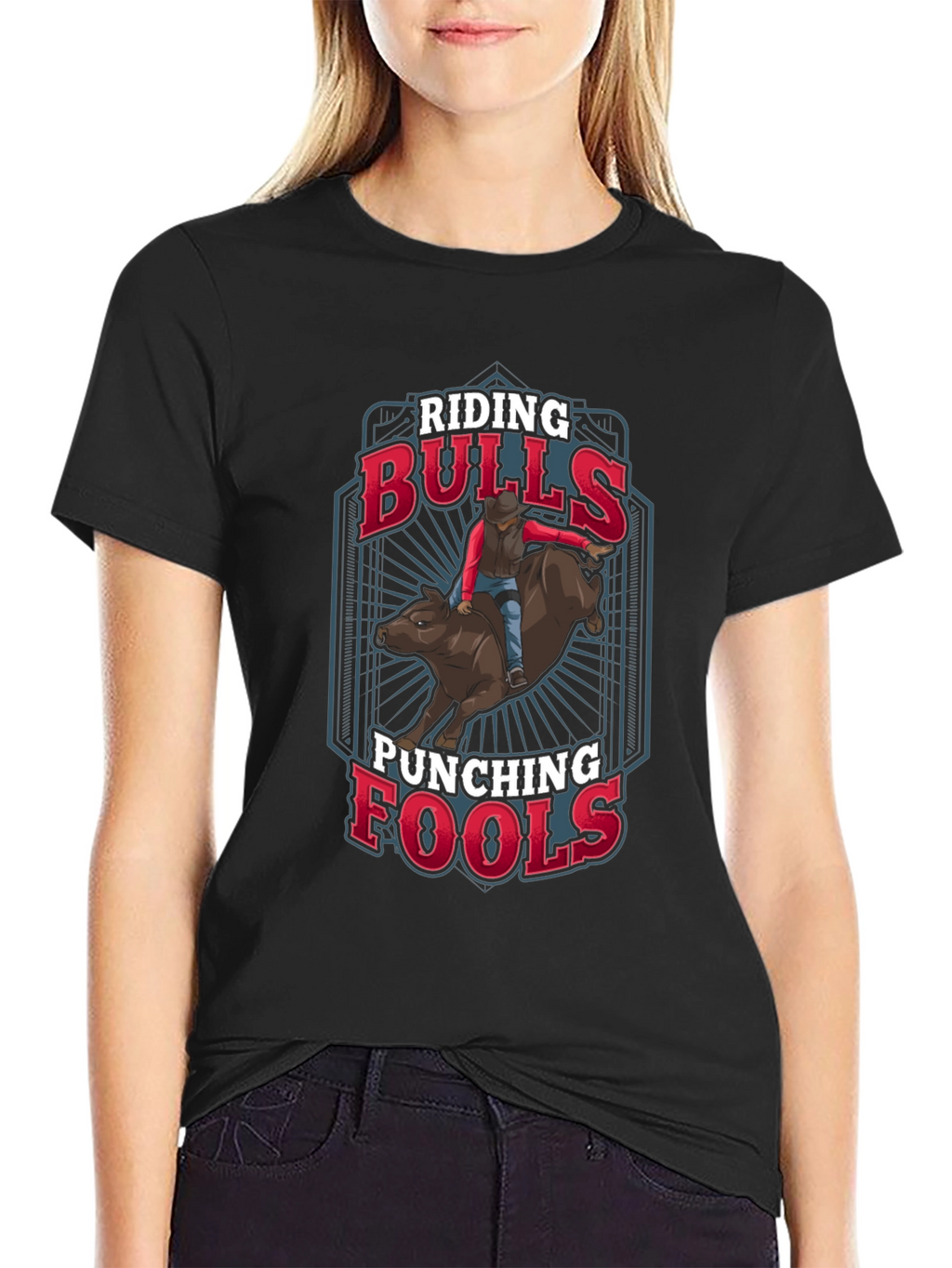 Riding Bulls Punching Fools Graphic Tee