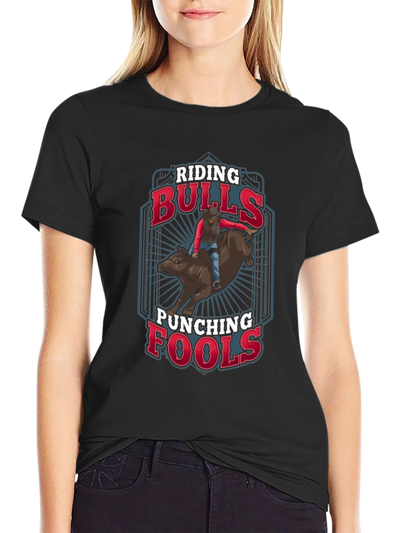 Riding Bulls Punching Fools Graphic Tee