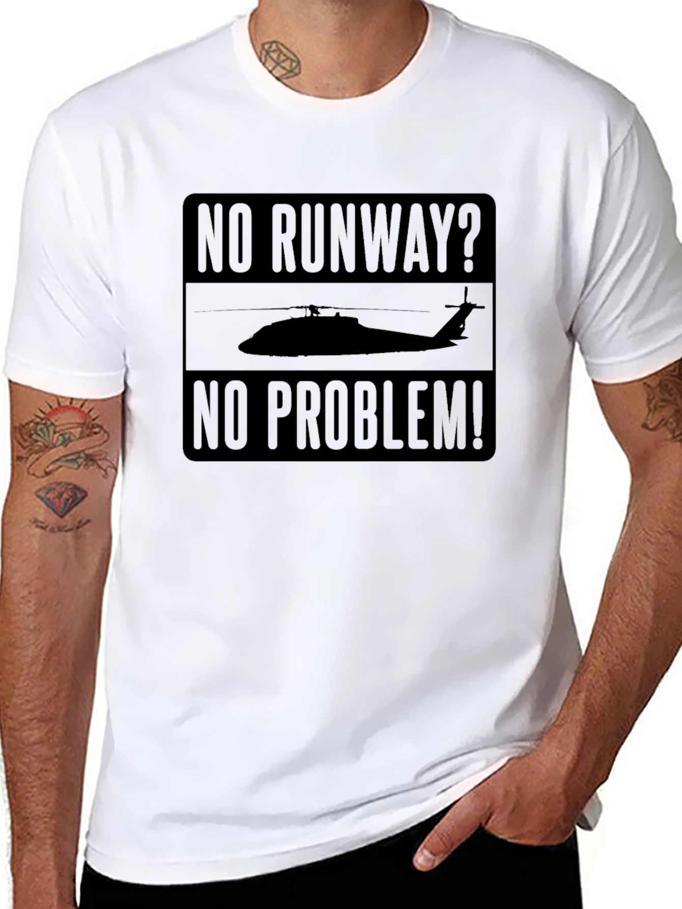 No Runway No Problem Helicopter T-Shirt