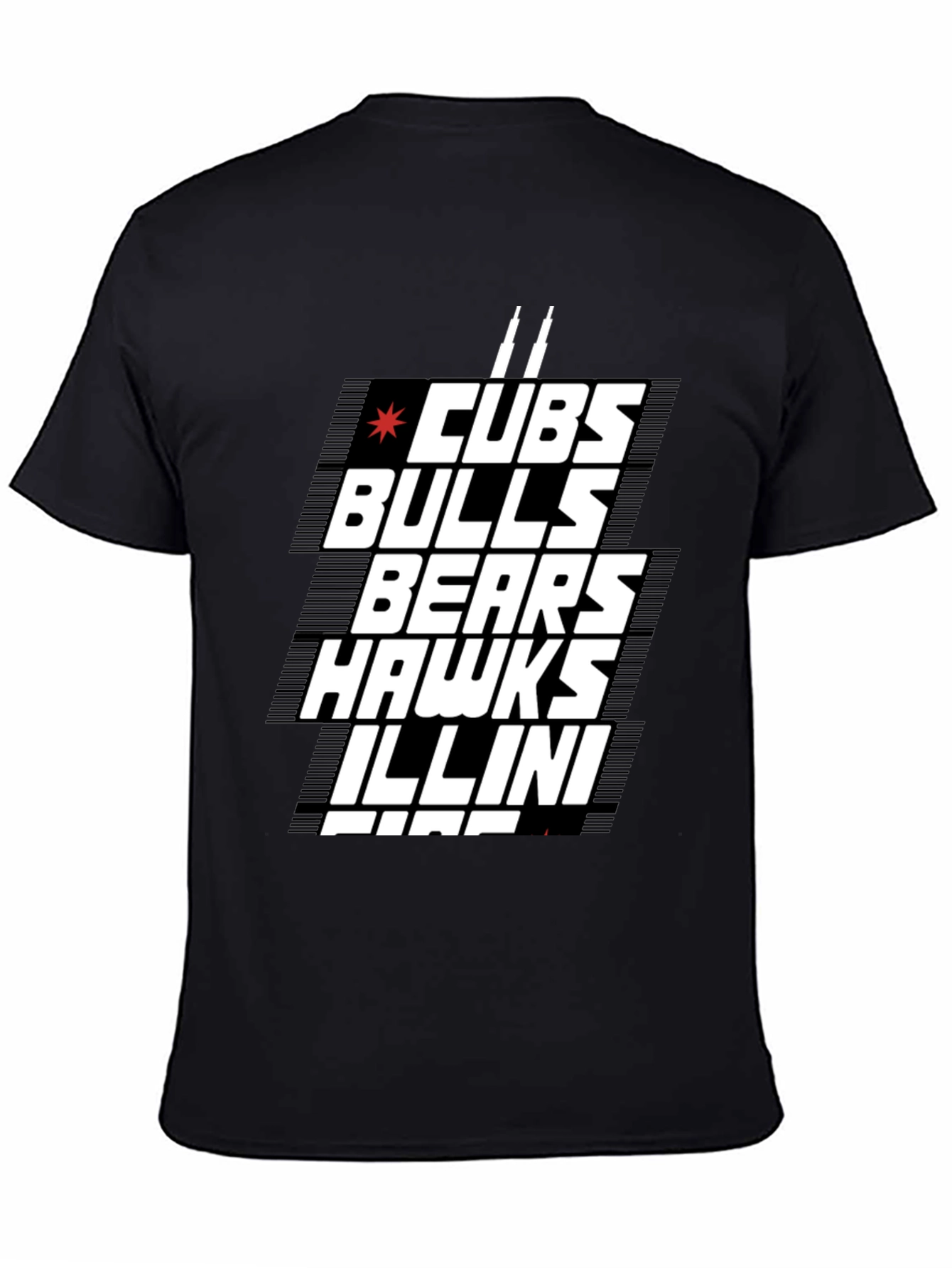 Chicago Sports Fan T-Shirt - Cubs Bulls Bears Hawks Illini