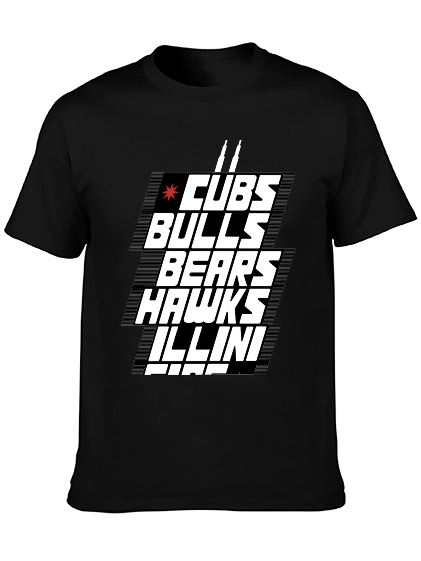 Chicago Sports Fan T-Shirt - Cubs Bulls Bears Hawks Illini