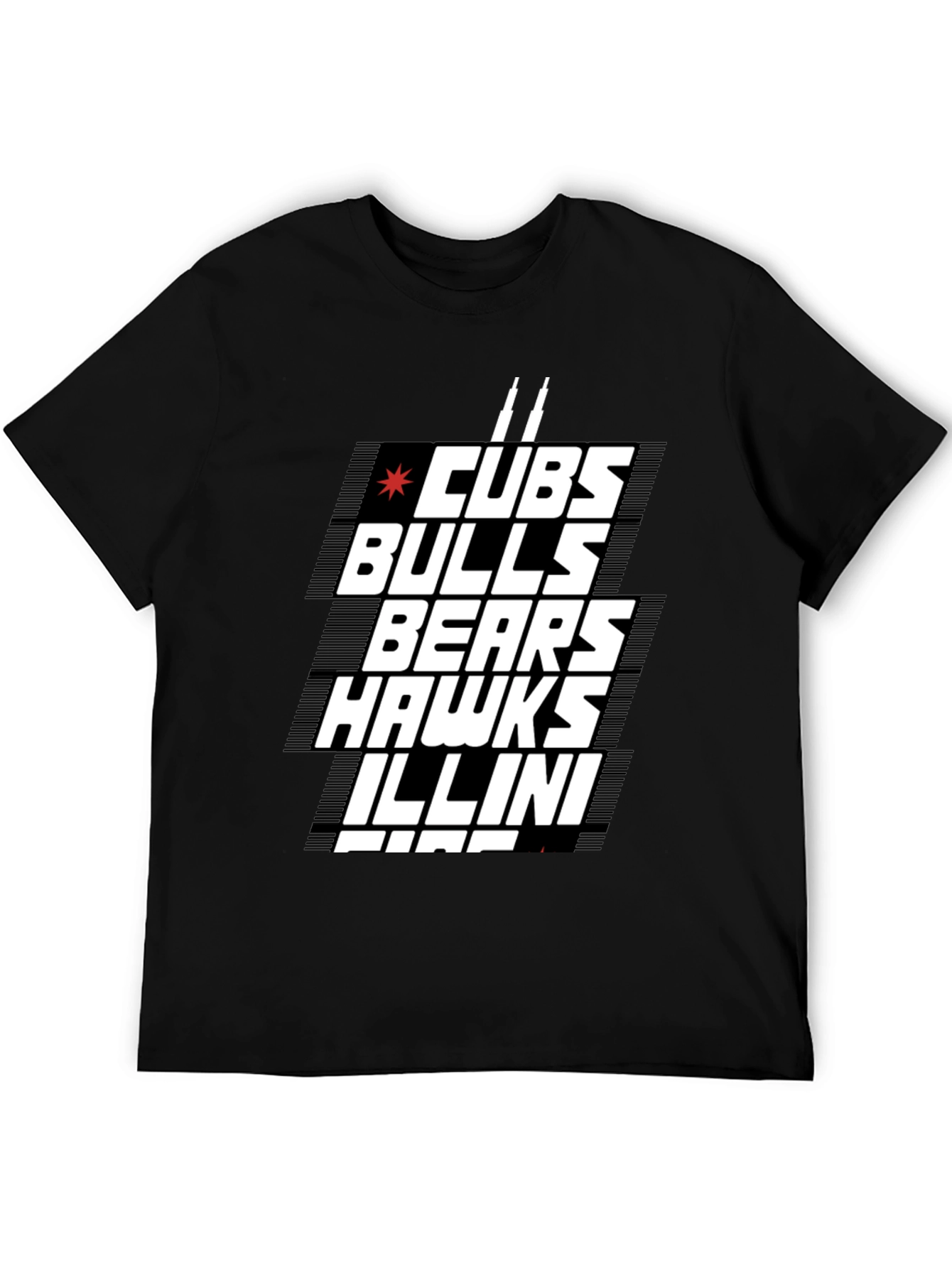 Chicago Sports Fan T-Shirt - Cubs Bulls Bears Hawks Illini