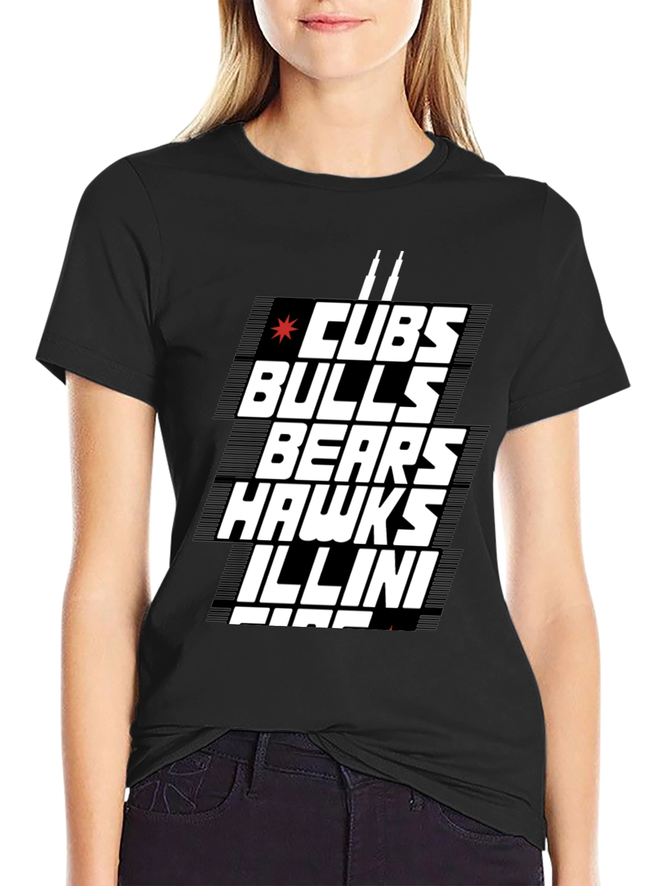 Chicago Sports Fan T-Shirt - Cubs Bulls Bears Hawks Illini