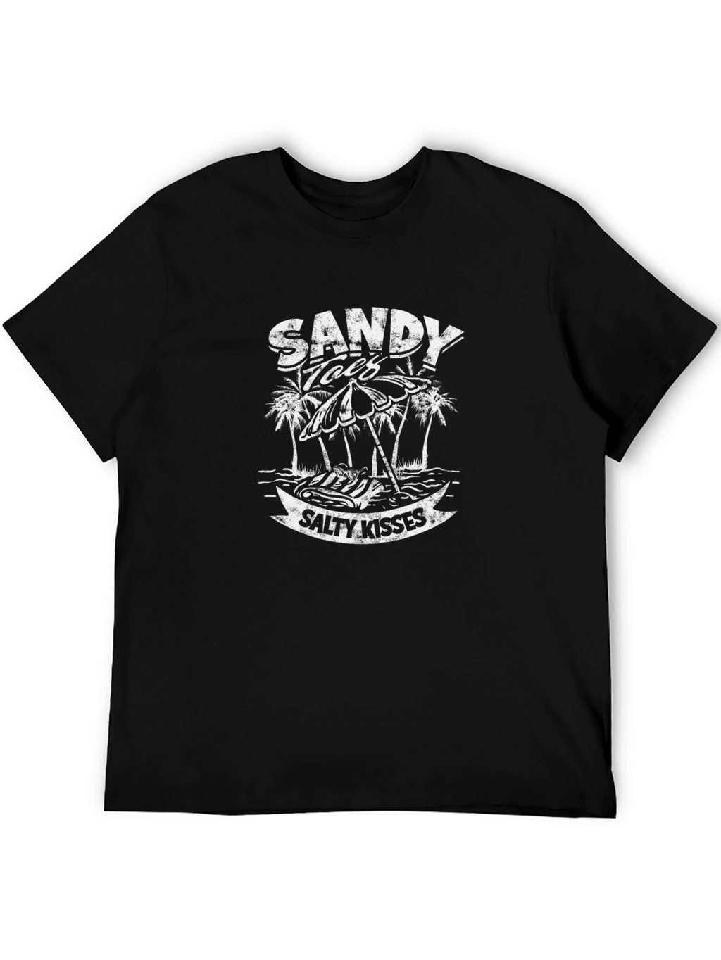 Sandy Toes Salty Kisses Black Graphic T-Shirt