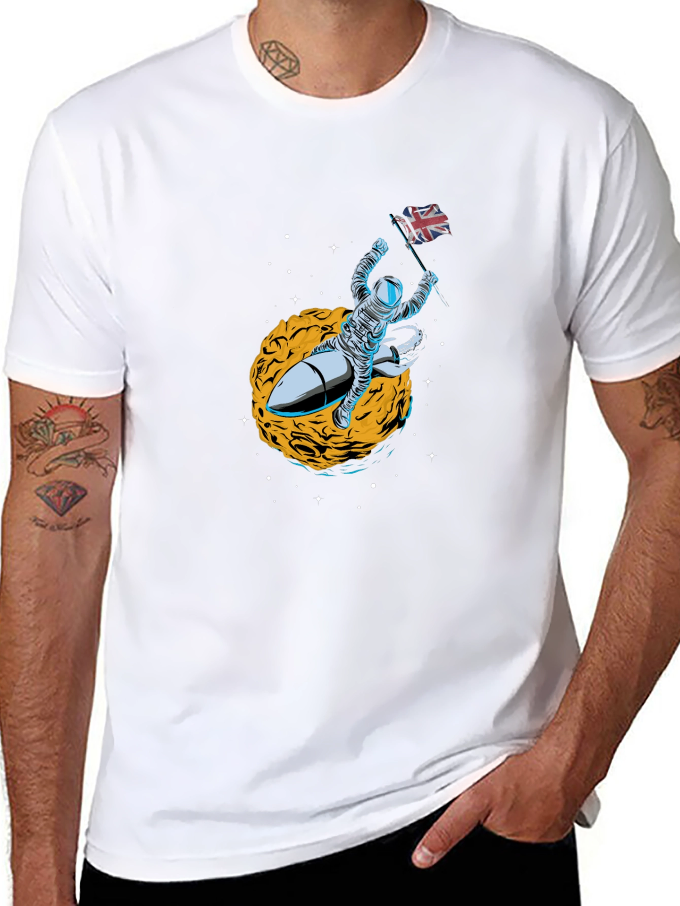 Astronaut Rocket Union Jack T-Shirt