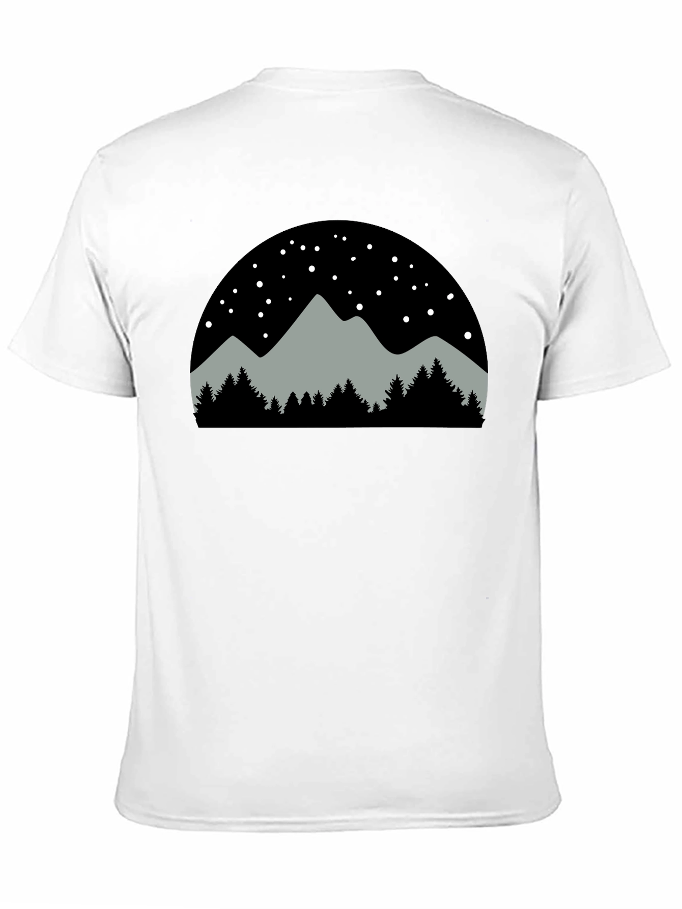 Mountainscape Graphic Tee - Black Cotton