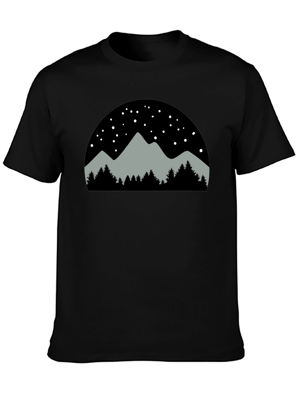 Mountainscape Graphic Tee - Black Cotton