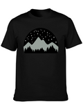 Mountainscape Graphic Tee - Black Cotton
