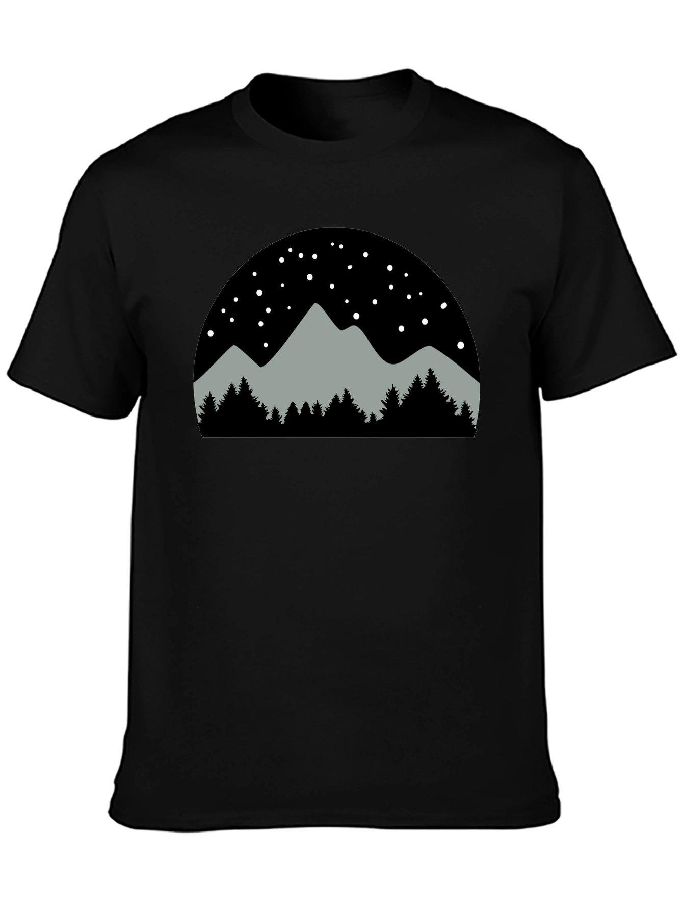 Mountainscape Graphic Tee - Black Cotton