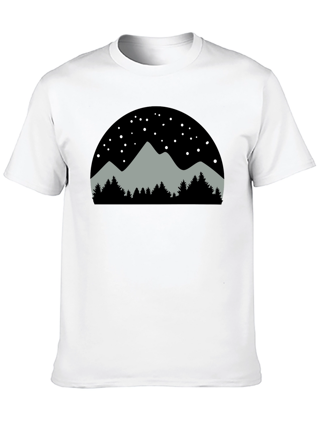 Mountainscape Graphic Tee - Black Cotton