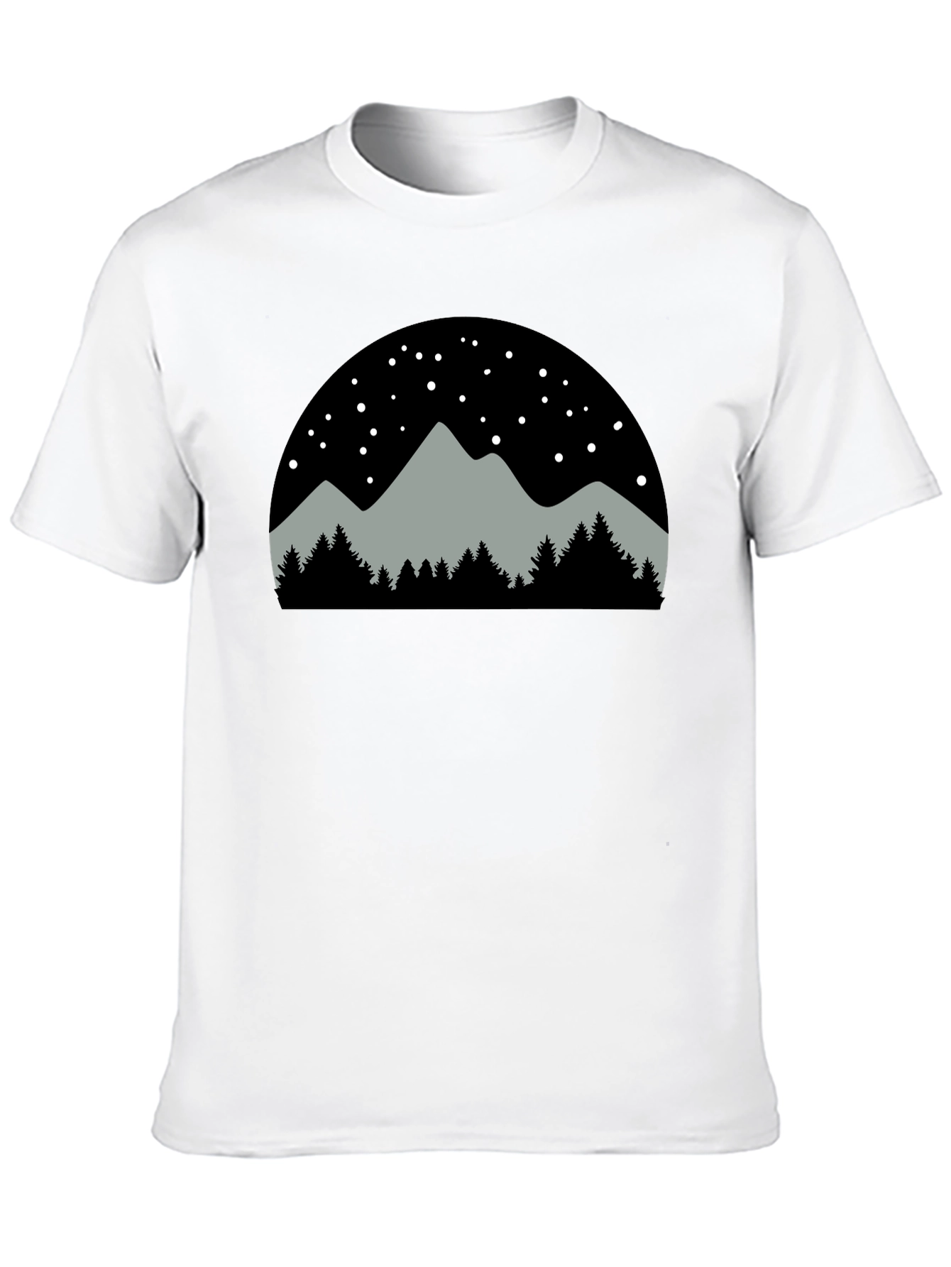 Mountainscape Graphic Tee - Black Cotton