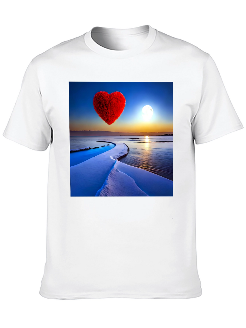 Heart Landscape Graphic Tee - Black Casual Shirt