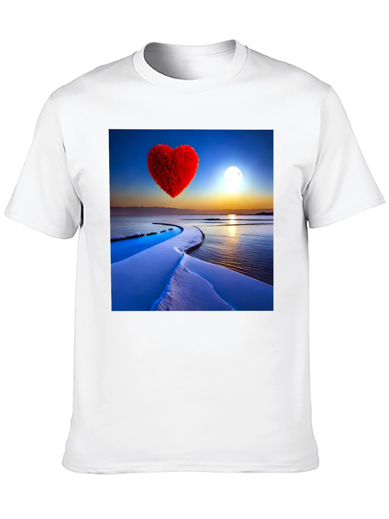 Heart Landscape Graphic Tee - Black Casual Shirt