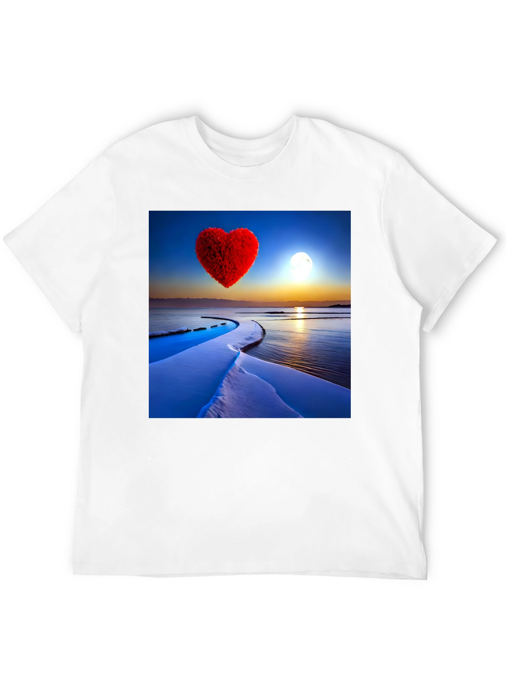 Heart Landscape Graphic Tee - Black Casual Shirt