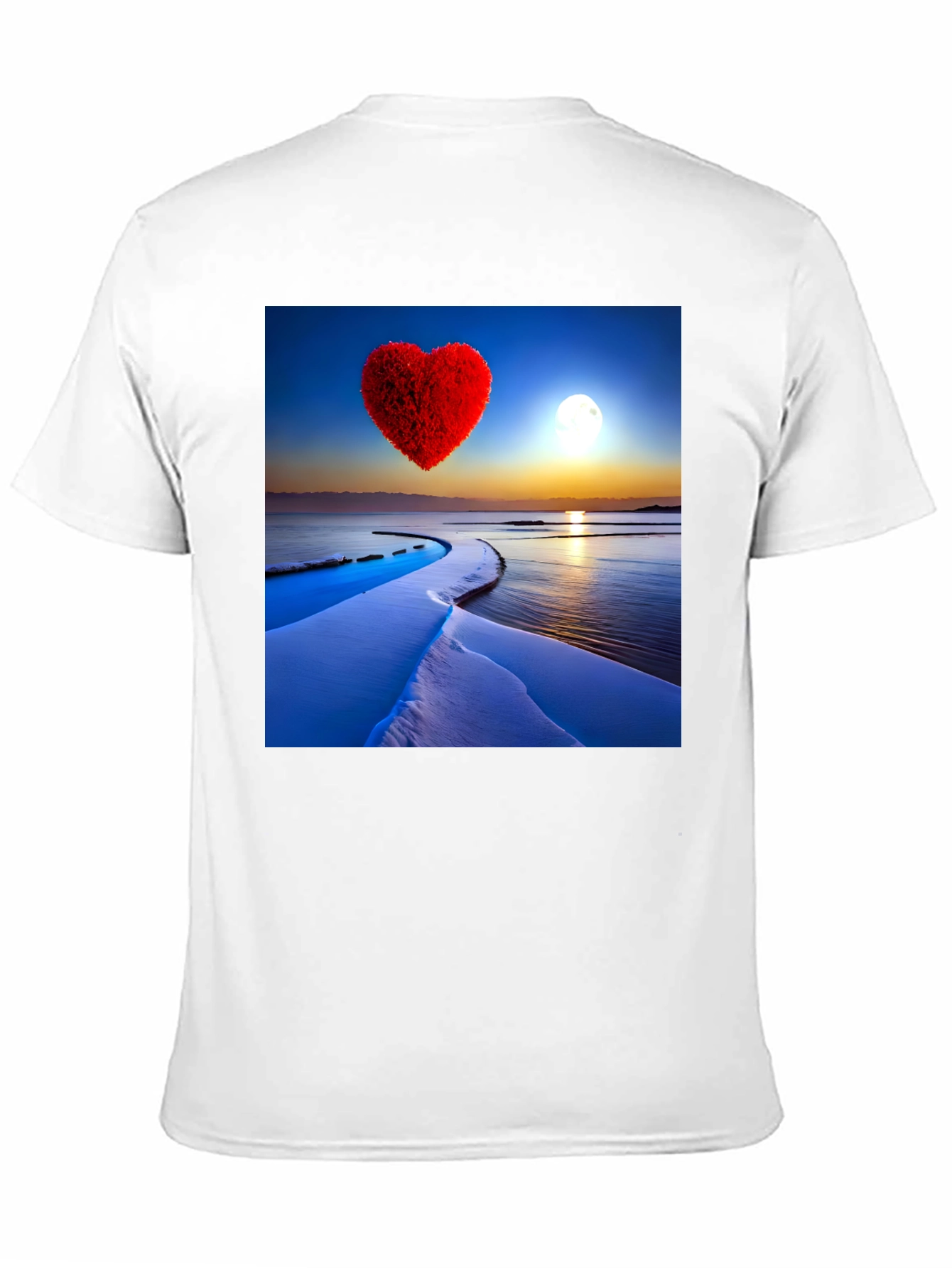 Heart Landscape Graphic Tee - Black Casual Shirt