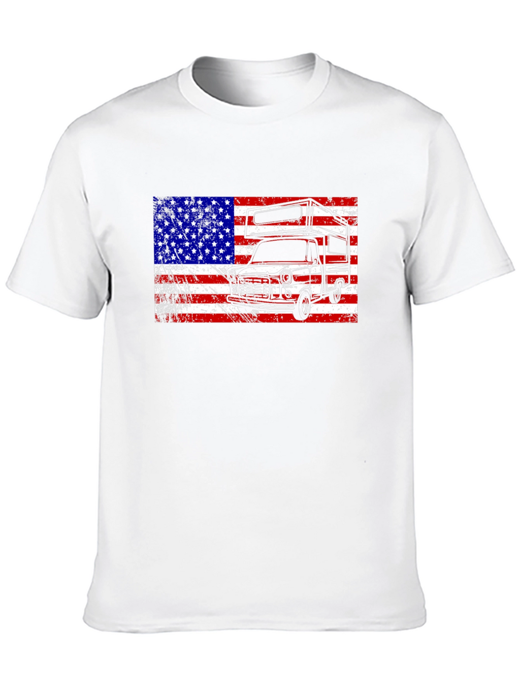 Retro RV American Flag Graphic T-Shirt