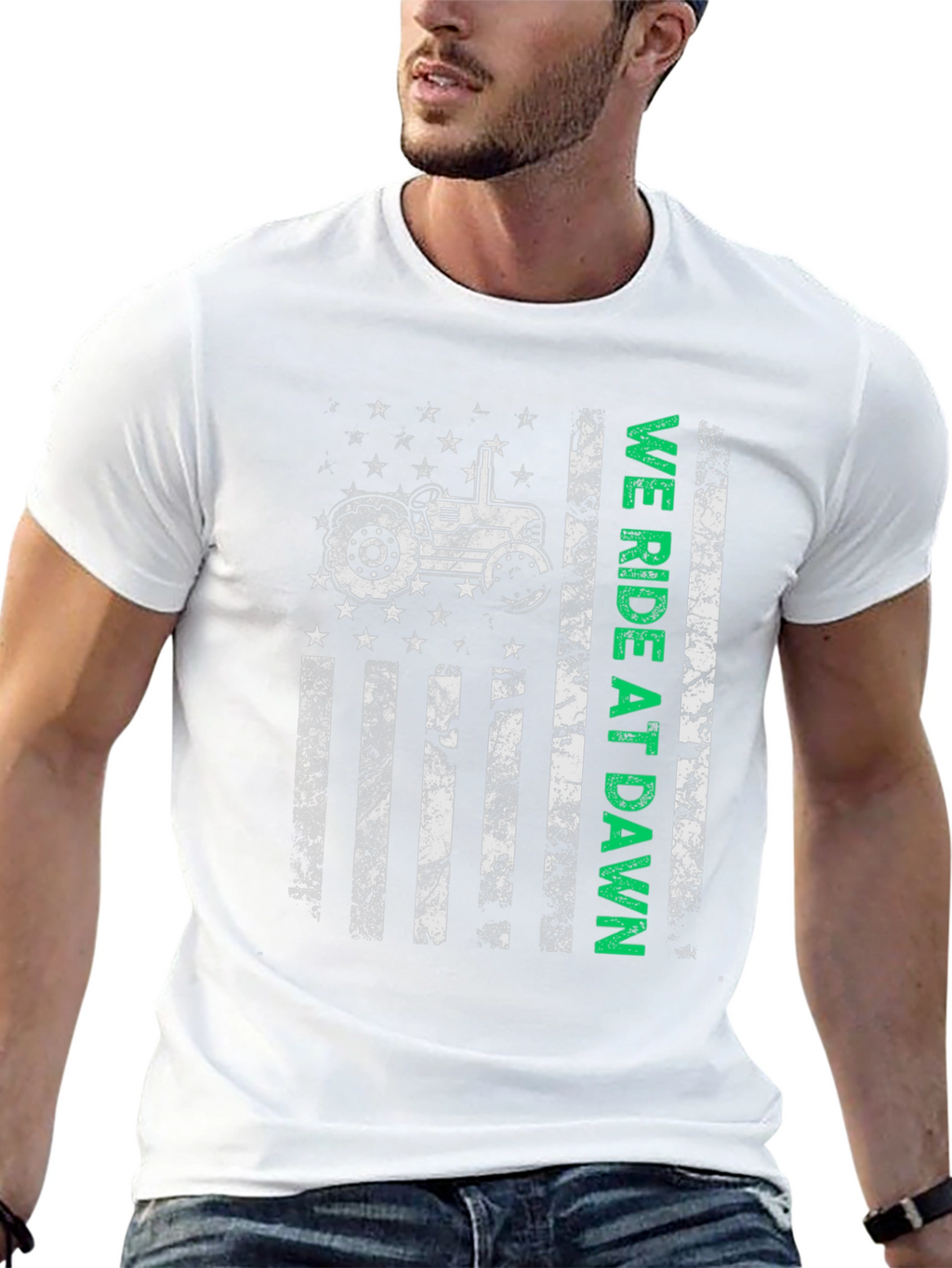 We Ride at Dawn Tractor Graphic T-Shirt