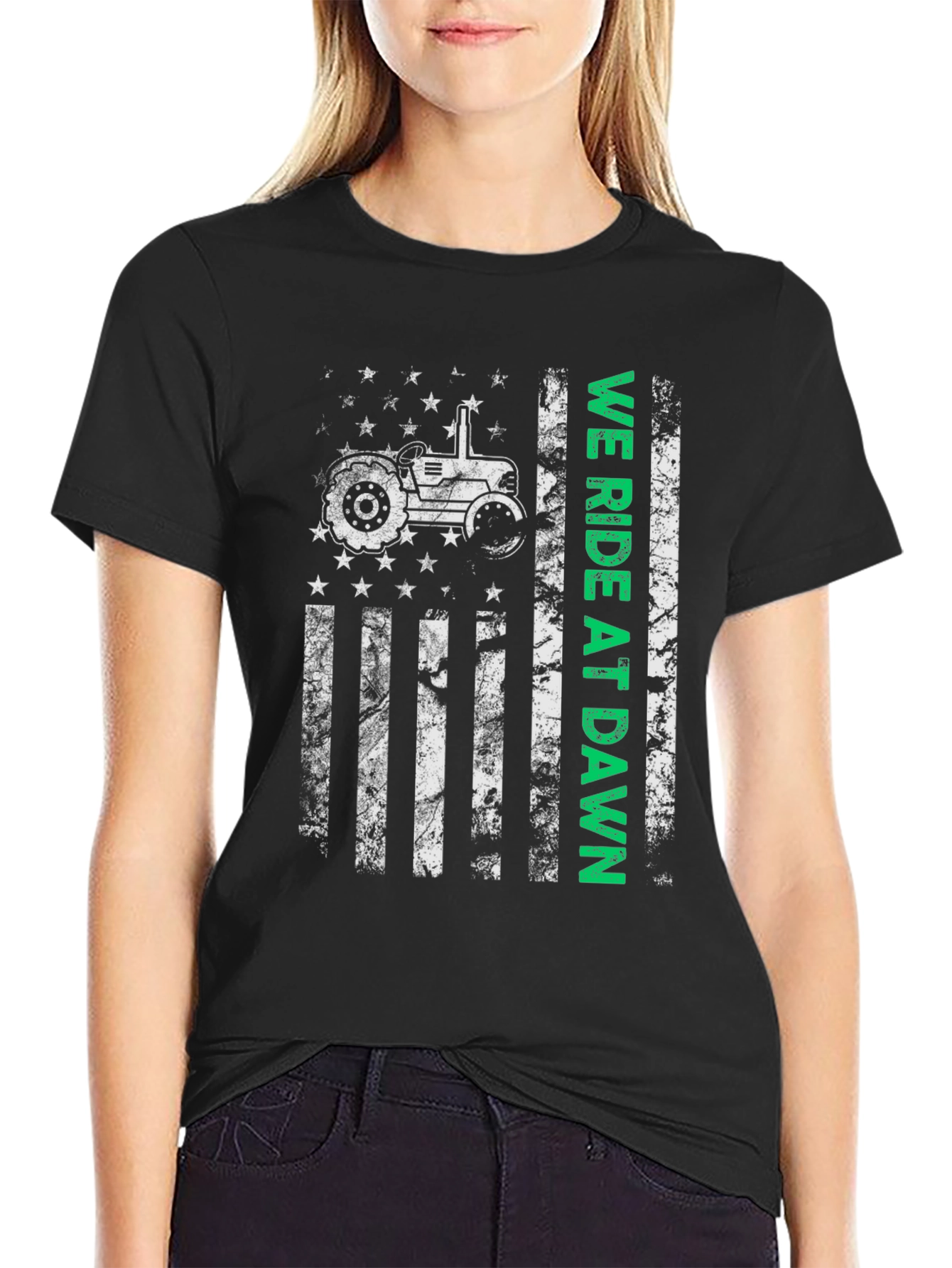 We Ride at Dawn Tractor Graphic T-Shirt